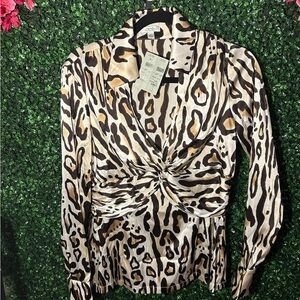 Chic Animal Print Women's Blouse